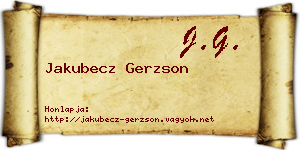 Jakubecz Gerzson névjegykártya